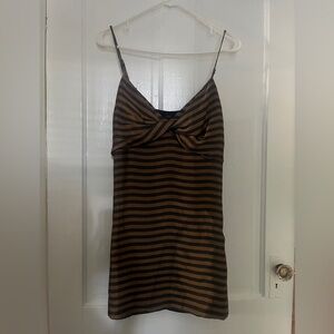 House Of Harlow 1960 x Revolve Striped Brown And Tan Mini Dress Size Medium